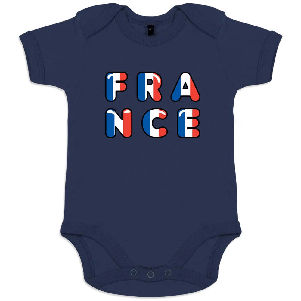 France Bleu Blanc Rouge Organic Cotton Baby Onesie