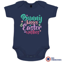 Bunny Kisses Easter Wishes Organic Cotton Baby Onesie