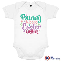 Bunny Kisses Easter Wishes Organic Cotton Baby Onesie