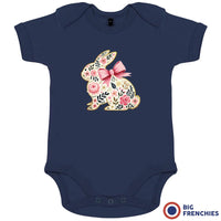 Floral Bunny Organic Cotton Baby Onesie