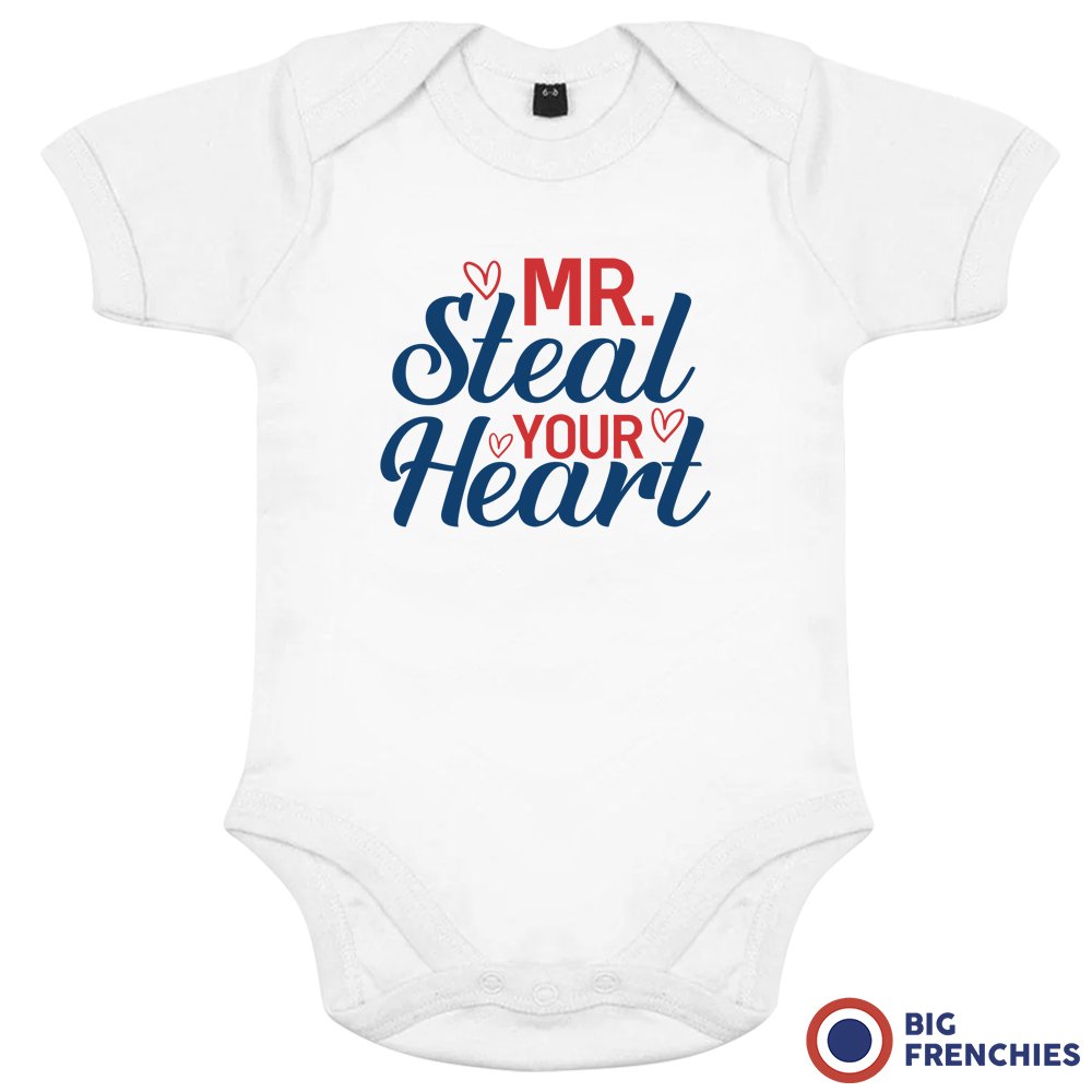 Mr Steal Your Heart Organic Baby Onesie
