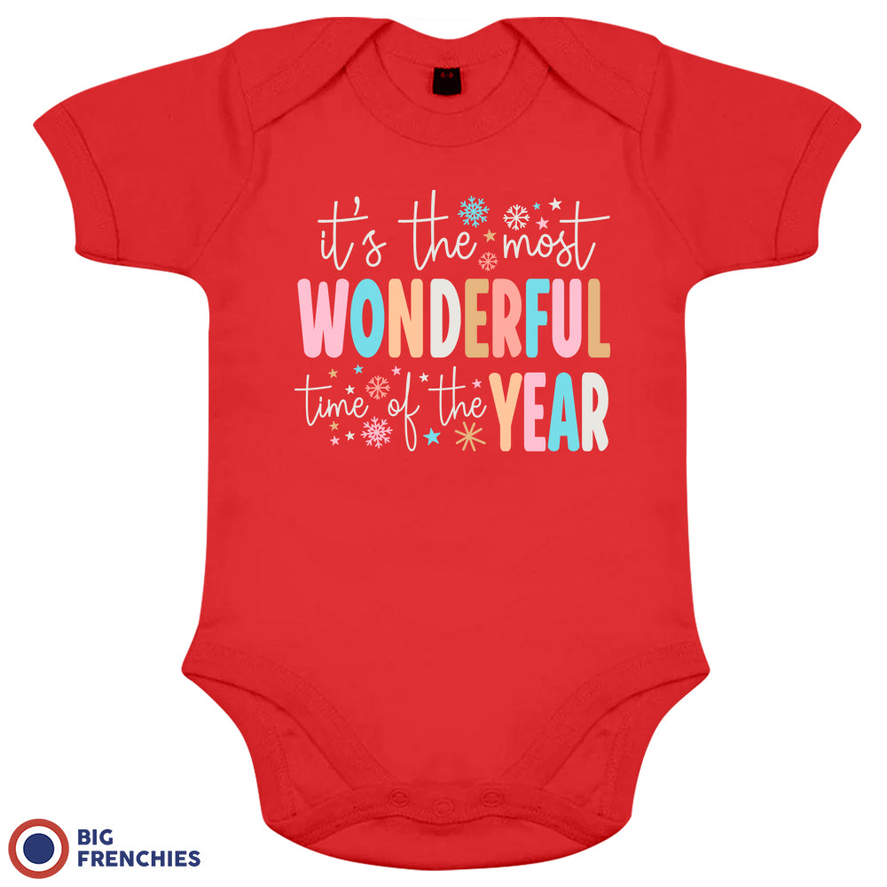 It's The Most Wonderful Time Of The Year Christmas Organic Cotton Baby Onesie