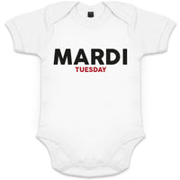 Mardi/Tuesday Organic Baby Onesie (Navy) - bigfrenchies