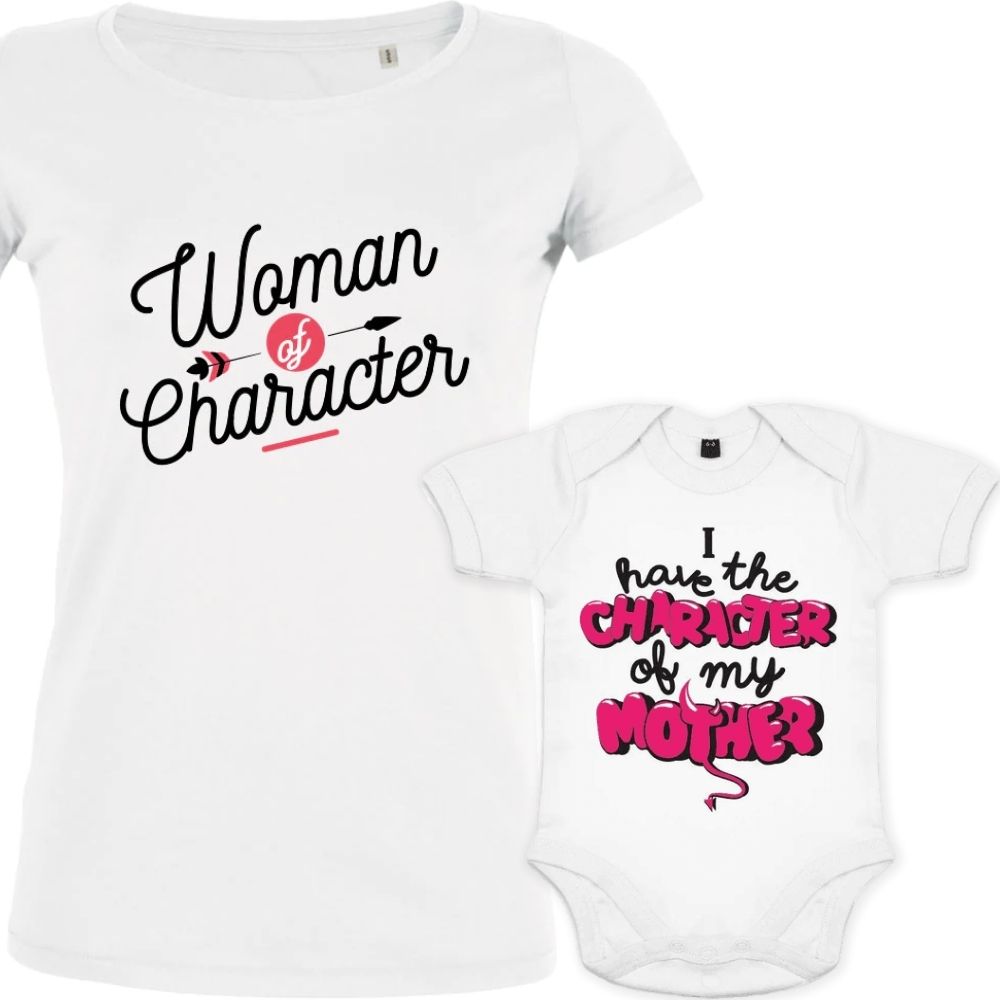 Character of a Strong Mom and Child Set of 2 (Gift Idea for Moms)