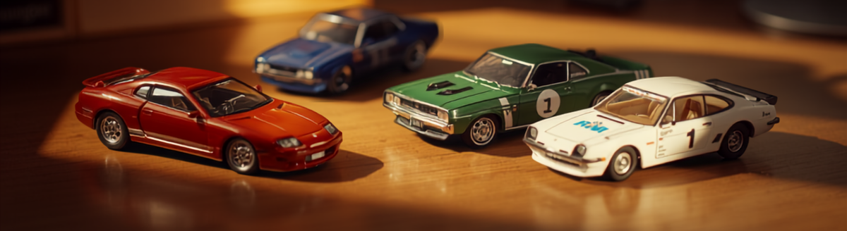 Real Hot Wheels, Maisto, Greenlight, and Auto World diecast products side by side