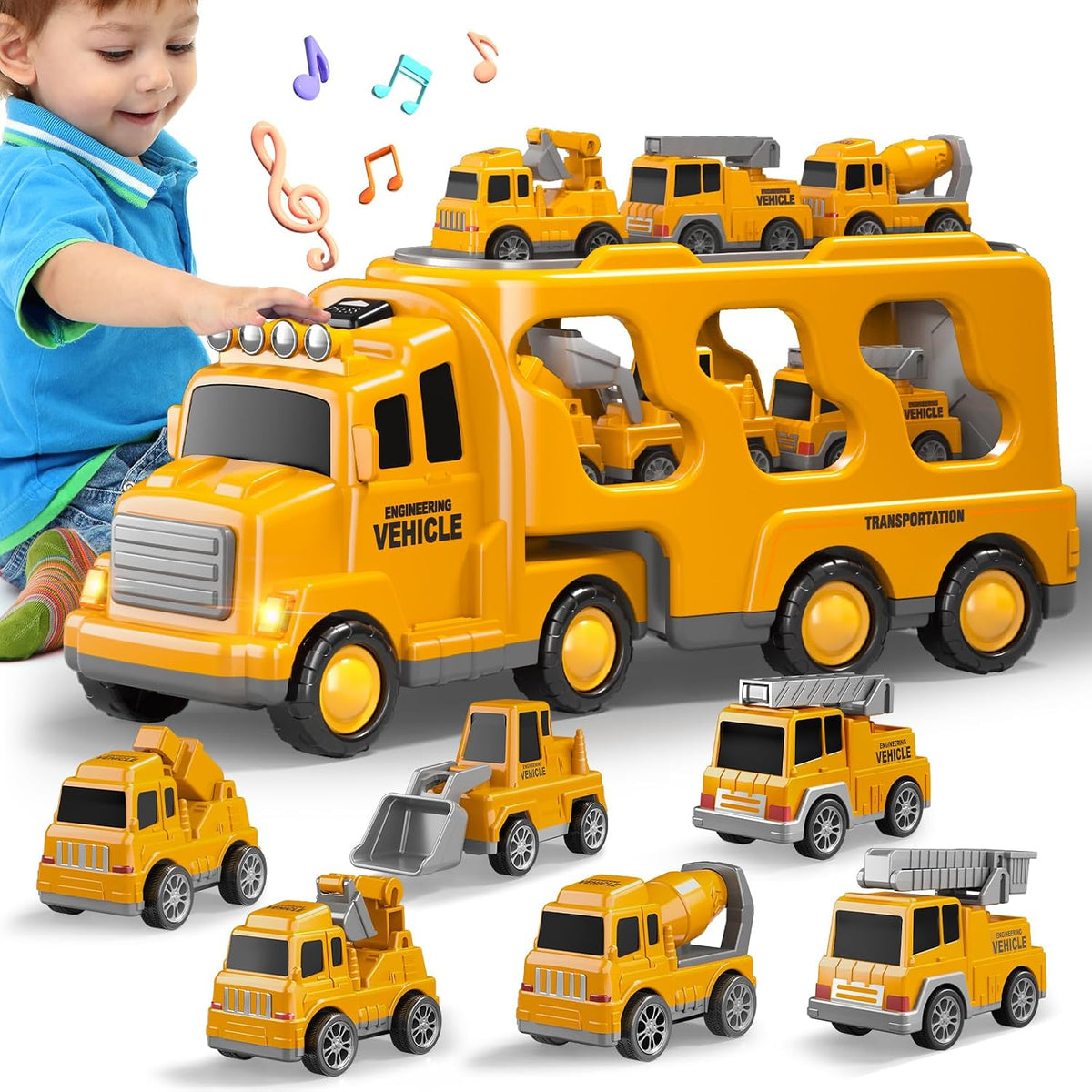 Toy vehicles, planes and construction toys