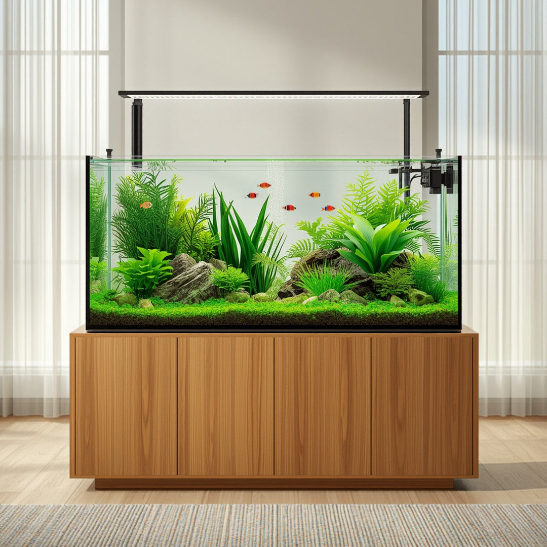 Planted freshwater aquarium with LED light and filter - Aquarium Equipment