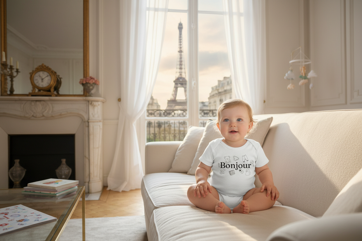 French Touch Organic Cotton Baby Onesies
