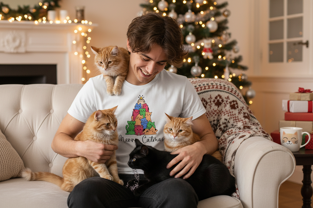 Funny Cat Lovers Organic T-Shirts