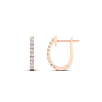 Round Cut 0.25 Ct Diamond Hoop Earrings