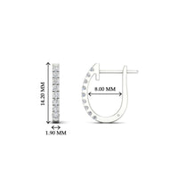 Round Cut 0.25 Ct Diamond Hoop Earrings