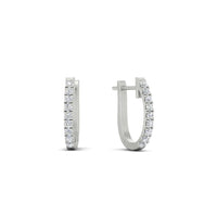 Round Cut 0.25 Ct Diamond Hoop Earrings