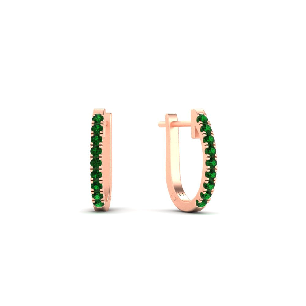 Round Cut 0.25 Ct Diamond Hoop Earrings
