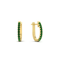 Round Cut 0.25 Ct Diamond Hoop Earrings