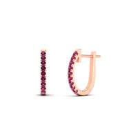 Round Cut 0.25 Ct Diamond Hoop Earrings