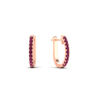 Round Cut 0.25 Ct Diamond Hoop Earrings