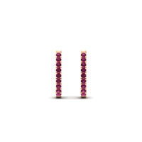 Round Cut 0.25 Ct Diamond Hoop Earrings