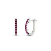 Round Cut 0.25 Ct Diamond Hoop Earrings
