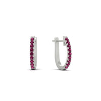 Round Cut 0.25 Ct Diamond Hoop Earrings