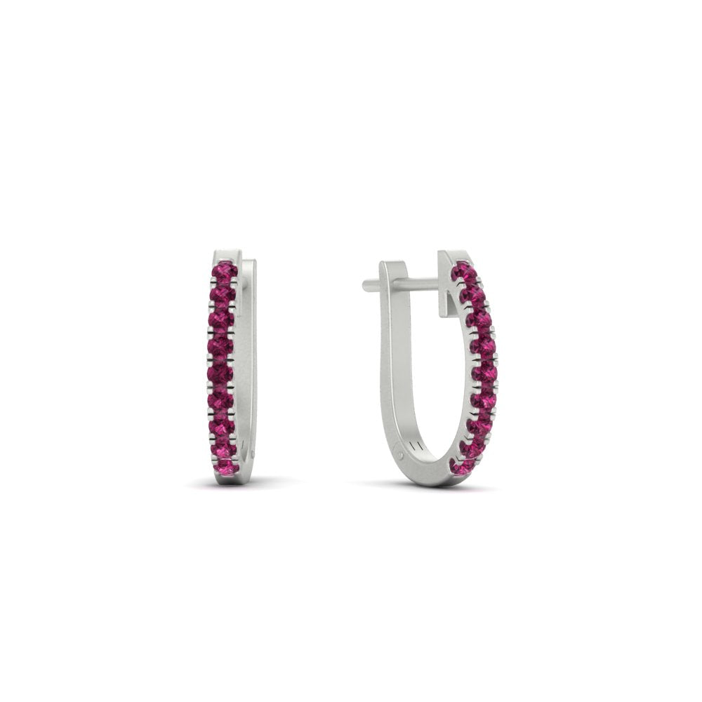 Round Cut 0.25 Ct Diamond Hoop Earrings