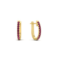 Round Cut 0.25 Ct Diamond Hoop Earrings