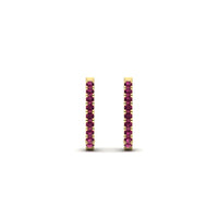 Round Cut 0.25 Ct Diamond Hoop Earrings