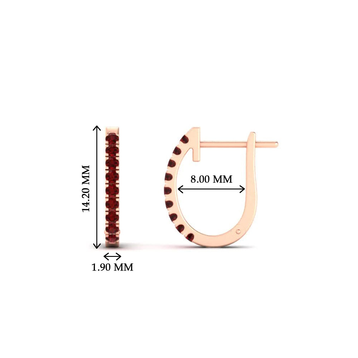 Round Cut 0.25 Ct Diamond Hoop Earrings