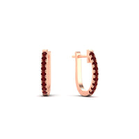 Round Cut 0.25 Ct Diamond Hoop Earrings
