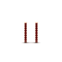 Round Cut 0.25 Ct Diamond Hoop Earrings