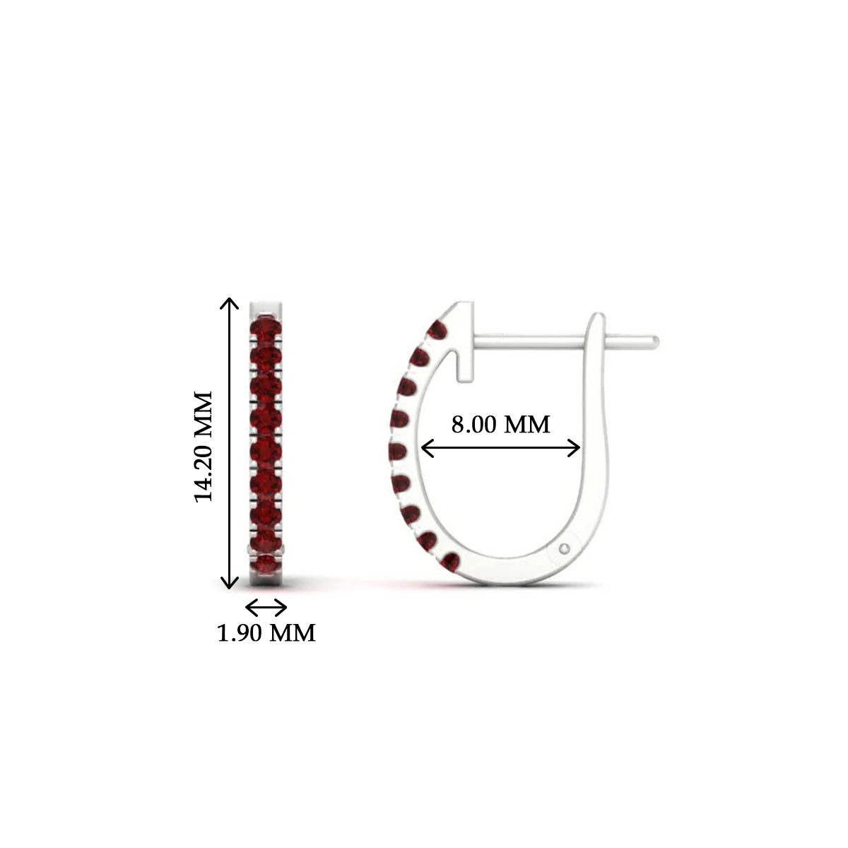 Round Cut 0.25 Ct Diamond Hoop Earrings