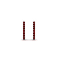 Round Cut 0.25 Ct Diamond Hoop Earrings