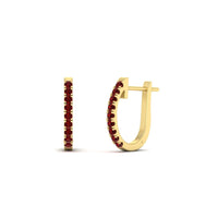 Round Cut 0.25 Ct Diamond Hoop Earrings