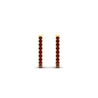 Round Cut 0.25 Ct Diamond Hoop Earrings