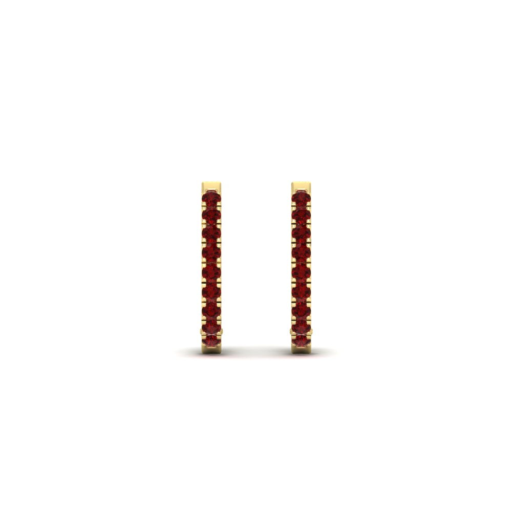 Round Cut 0.25 Ct Diamond Hoop Earrings