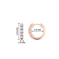 1/2 Carat Stunning Five Stone Huggie Hoops Earrings