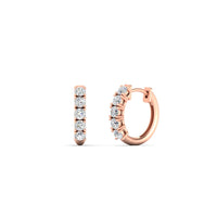 1/2 Carat Stunning Five Stone Huggie Hoops Earrings