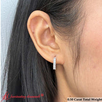 1/2 Carat Stunning Five Stone Huggie Hoops Earrings