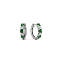 1/2 Carat Stunning Five Stone Huggie Hoops Earrings