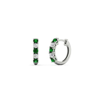 1/2 Carat Stunning Five Stone Huggie Hoops Earrings