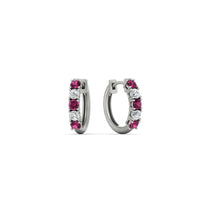 1/2 Carat Stunning Five Stone Huggie Hoops Earrings