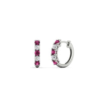 1/2 Carat Stunning Five Stone Huggie Hoops Earrings
