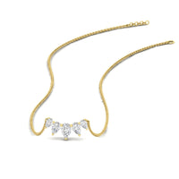 0.75 Carat 5 Stone Pear Shaped Diamond Necklace