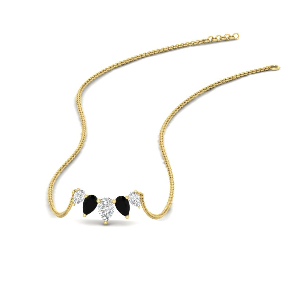 0.75 Carat 5 Stone Pear Shaped Diamond Necklace