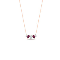 0.75 Carat 5 Stone Pear Shaped Diamond Necklace