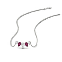 0.75 Carat 5 Stone Pear Shaped Diamond Necklace
