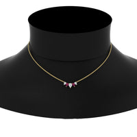 0.75 Carat 5 Stone Pear Shaped Diamond Necklace