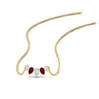 0.75 Carat 5 Stone Pear Shaped Diamond Necklace