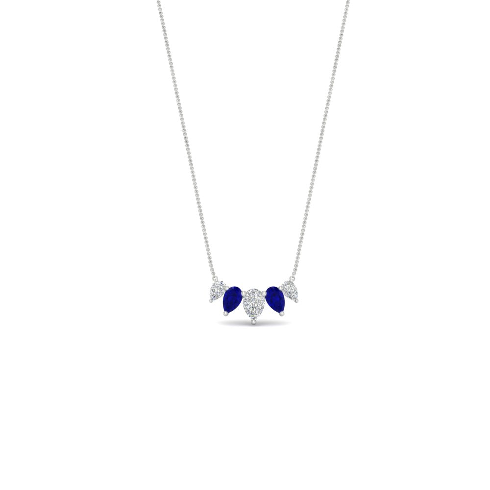 0.75 Carat 5 Stone Pear Shaped Diamond Necklace