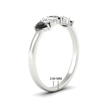 0.75 Carat 5 Stone Wedding Band Diamond Teardrop