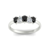 0.75 Carat 5 Stone Wedding Band Diamond Teardrop